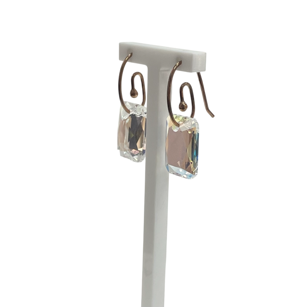 Silver earrings Crystal Shimmer, Goldplated - Earings - Marmara