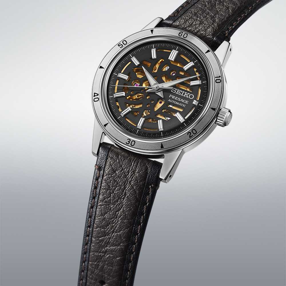 Relógio Seiko Presage Style60's Skeleton preto - Seiko - Seiko - Sweet Apple ® Relojoaria | Joalharia | Ourivesaria