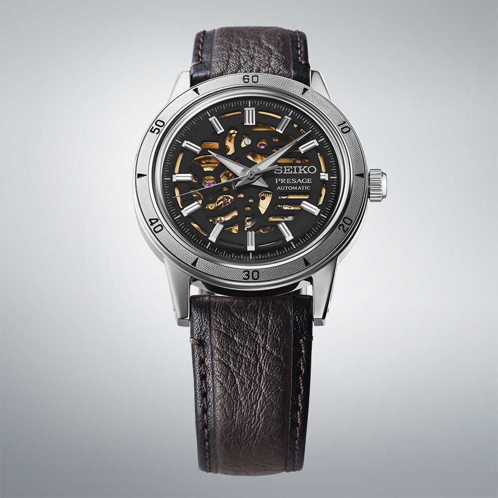Relógio Seiko Presage Style60's Skeleton preto - Seiko - Seiko - Sweet Apple ® Relojoaria | Joalharia | Ourivesaria