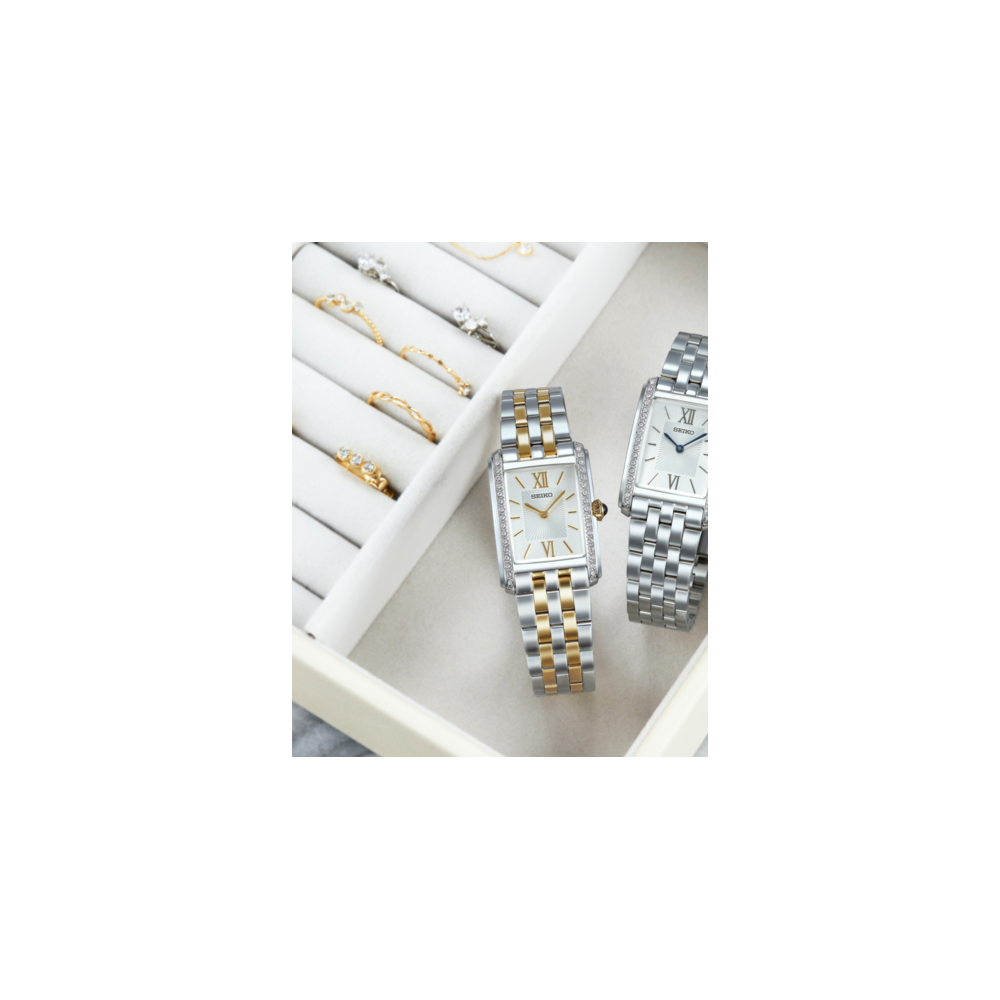 Ladies Quartzo Rectangular CZ Gold | Sweet Apple