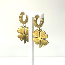 Brincos em aço Trevo - Outlet - Ortiz Jóias