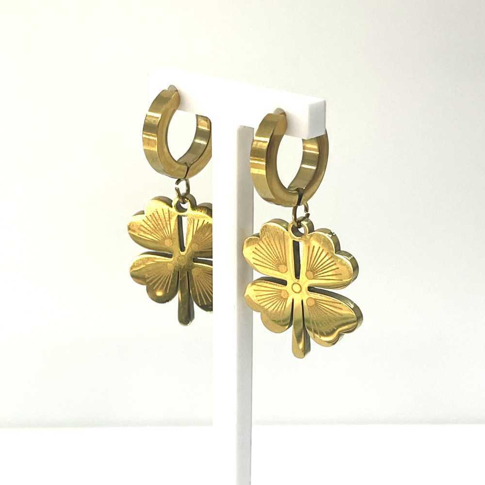 Brincos em aço Trevo - Outlet - Ortiz Jóias - Sweet Apple ® Relojoaria | Joalharia | Ourivesaria