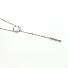 Colar Prateado em Aço