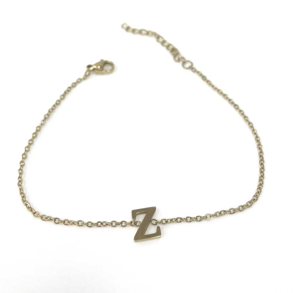Pulseira Letra Z Dourada - Outlet - Ortiz Jóias - Sweet Apple ® Relojoaria | Joalharia | Ourivesaria