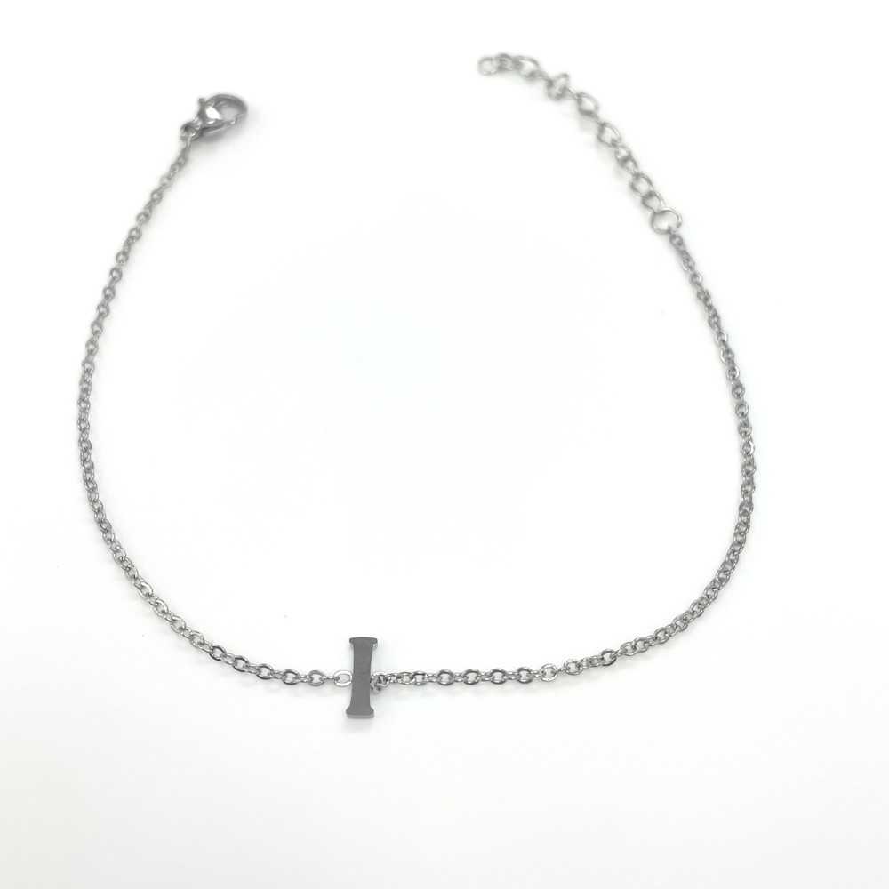 Pulseira Letra I Prateada - Outlet - Ortiz Jóias - Sweet Apple ® Relojoaria | Joalharia | Ourivesaria