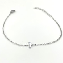 Pulseira Letra I Prateada - Jewelry - Ortiz Jóias
