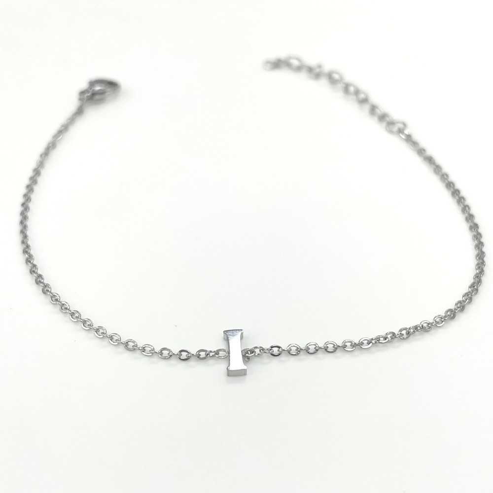 Pulseira Letra I Prateada - Outlet - Ortiz Jóias - Sweet Apple ® Relojoaria | Joalharia | Ourivesaria
