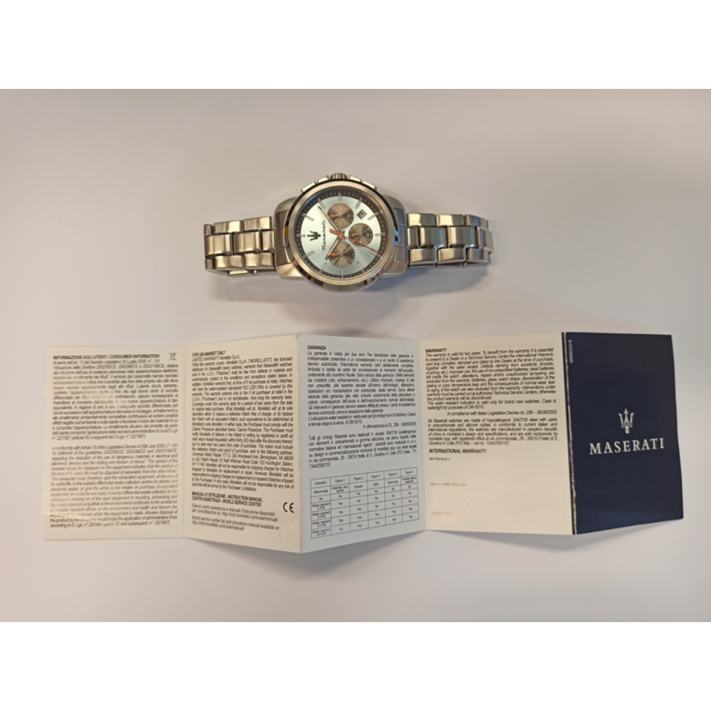 RELÓGIO MASERATI SUCCESSO 42MM CHR BLUE DIAL SS BR - Maserati - Maserati - Sweet Apple ® Relojoaria | Joalharia | Ourivesaria
