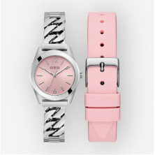 Conjunto de Relógio Analógico Prateado GUESS SERENA