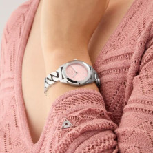 Conjunto de Relógio Analógico Prateado GUESS SERENA