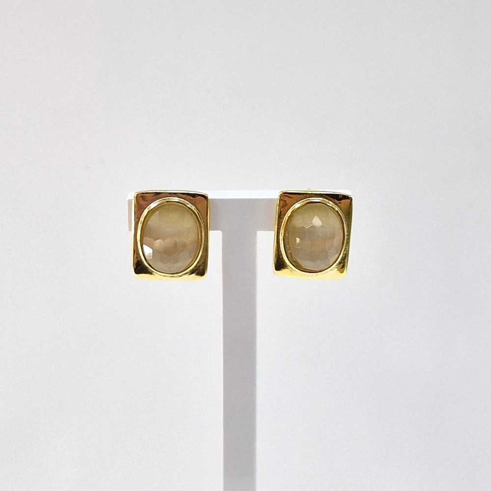 Brincos em Prata Dourada 925 com zircónia