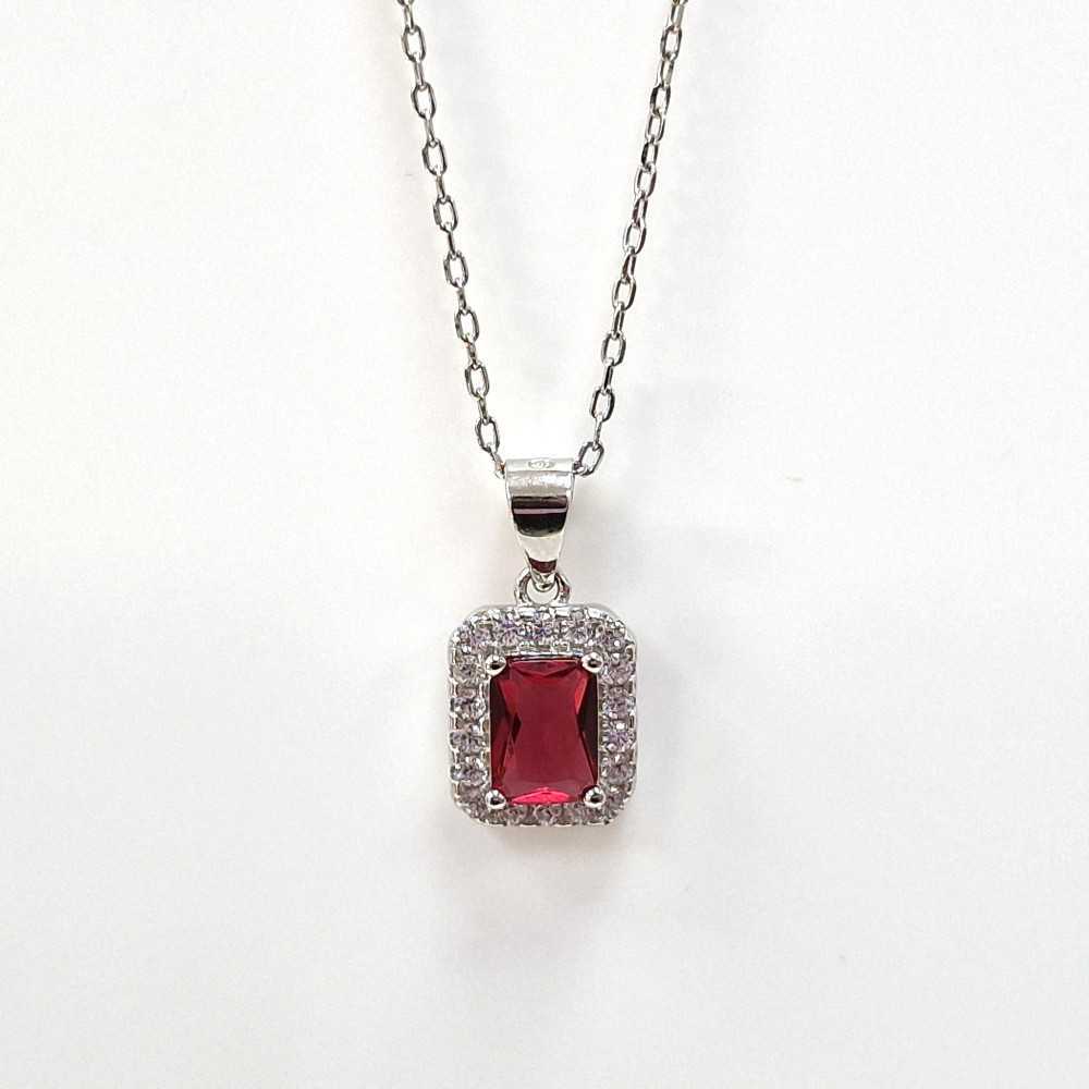 Fio em Prata 925 com zircónia vermelha - Necklaces - Sweet Apple Silver
