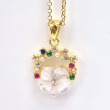 Fio em Prata Dourada 925 com Zircónias Coloridas