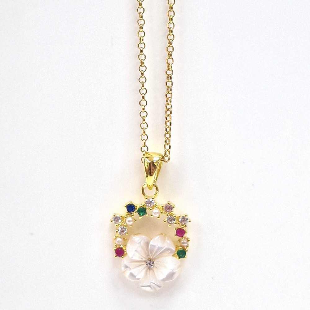 Gold-Plated Silver 925 Chain with Colourful Zirconia | Sweet Apple