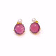 Brincos em Prata Dourada 925 com Zircónias Rosa Escuro - Earings - Sweet Apple Silver