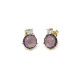 Brincos em Prata Dourada 925 com Zircónias Roxas - Brincos - Sweet Apple Silver - Sweet Apple ® Relojoaria | Joalharia | Ourives