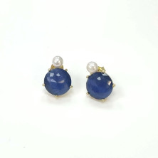 Gold-Plated Silver 925 Earrings with Blue Zirconia | Sweet Apple