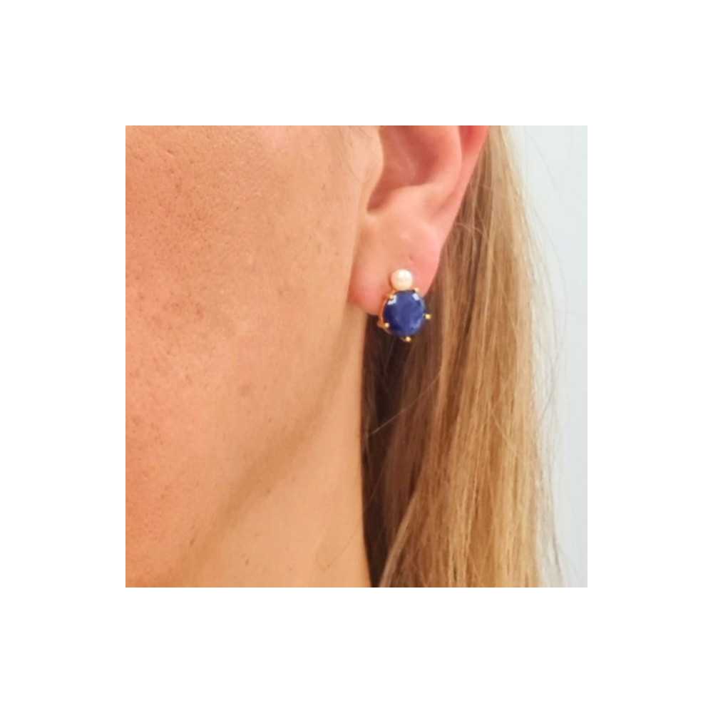 Gold-Plated Silver 925 Earrings with Blue Zirconia | Sweet Apple