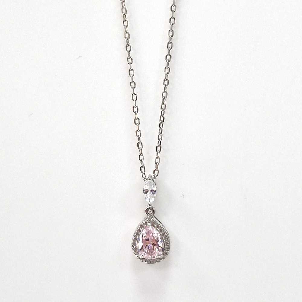 925 Silver Chain with Pink Zirconia Light | Sweet Apple