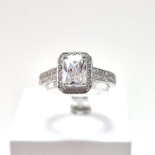 Anel Prata 925 com Zircónia Quadrada - Rings - Towanda