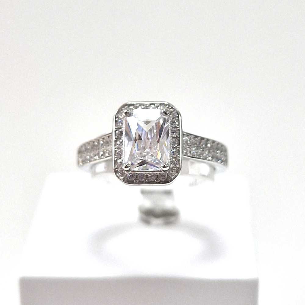 Anel Prata 925 com Zircónia Quadrada - Anéis - Towanda - Sweet Apple ® Relojoaria | Joalharia | Ourivesaria