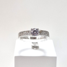 Anel Prata 925 com Zircónia Quadrada