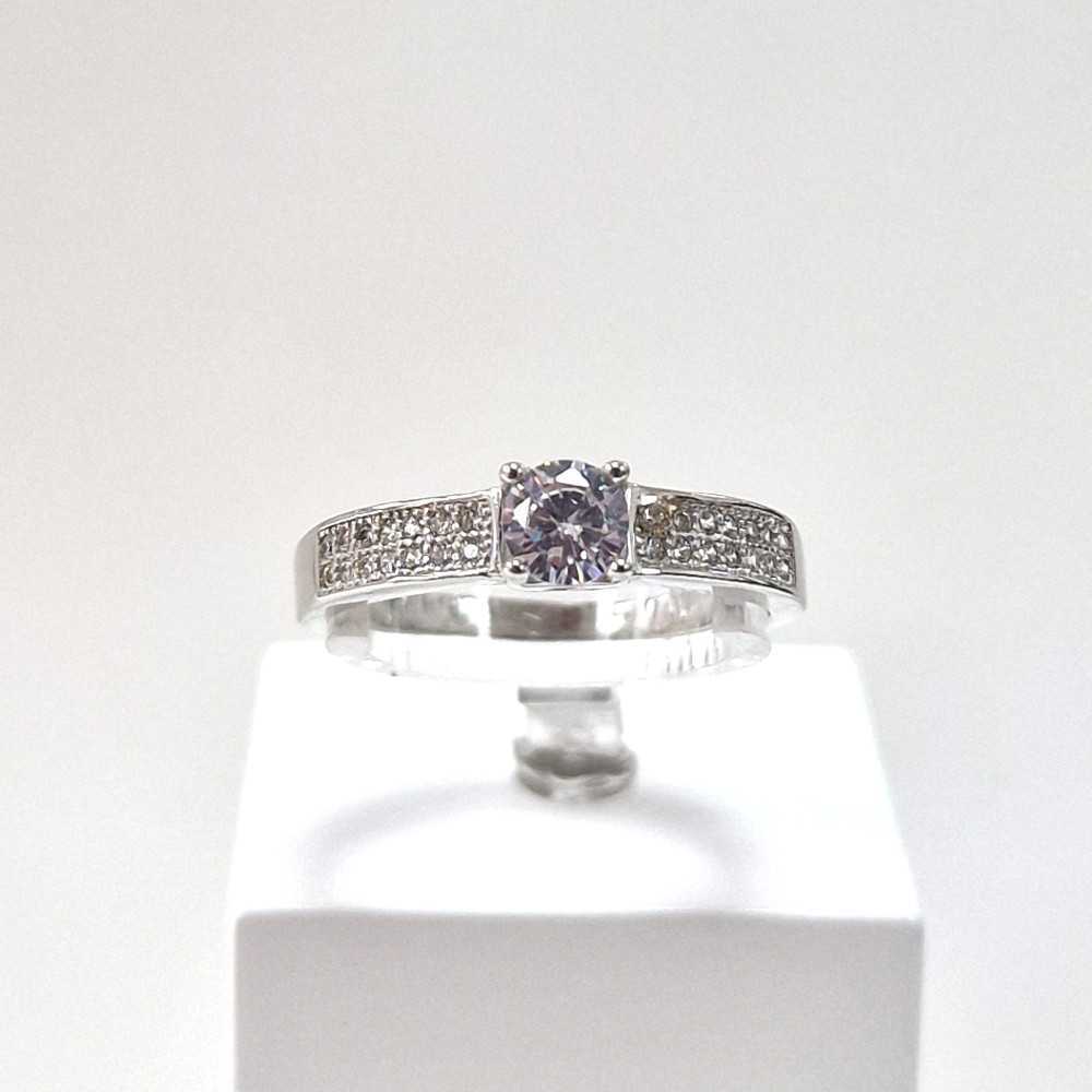 Anel Prata 925 com Zircónia Quadrada