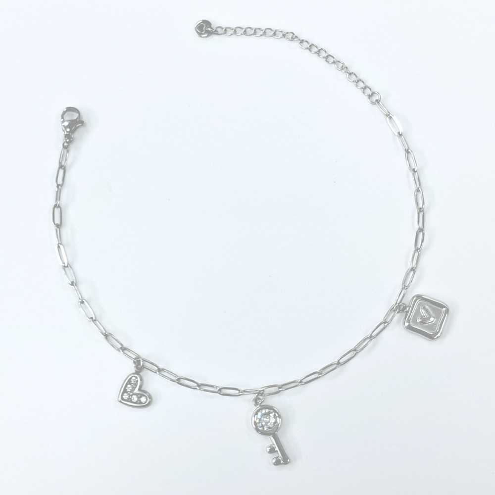 Pulseira em aço para Tornozelo com Pendentes
