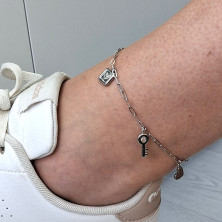 Pulseira em aço para Tornozelo com Pendentes