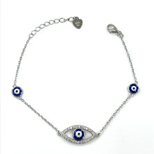 Pulseira em Prata 925 com Olho Grego