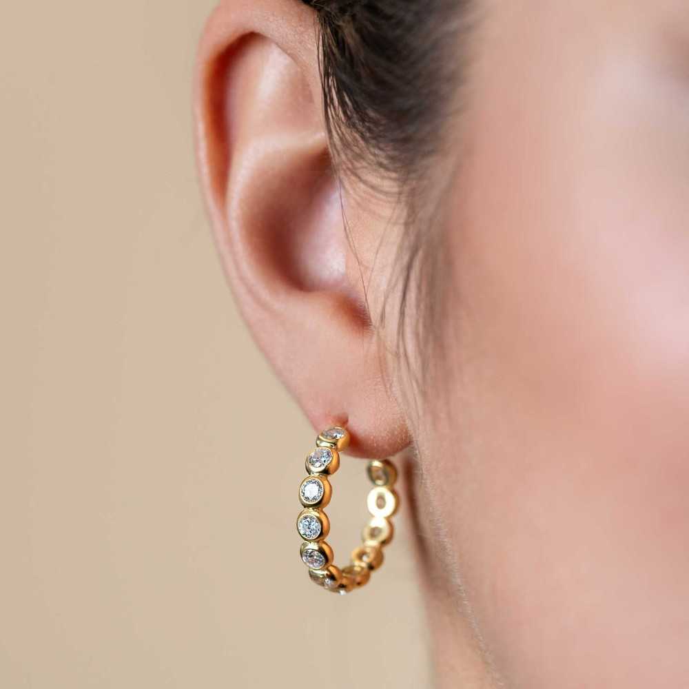 Silver Plated a Gold ZINZI Earrings | Sweet Apple