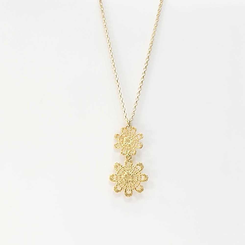 Colar Prata Flor Dourada - Necklaces - Sweet Apple Silver