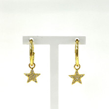 Gold-Plated Silver 925 Hoops with Estrelas | Sweet Apple