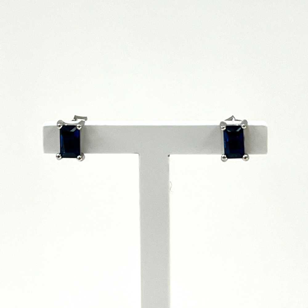 Brincos em Prata 925 com Zircónia Azul Brincos em Prata 925 com Zircónia Azul