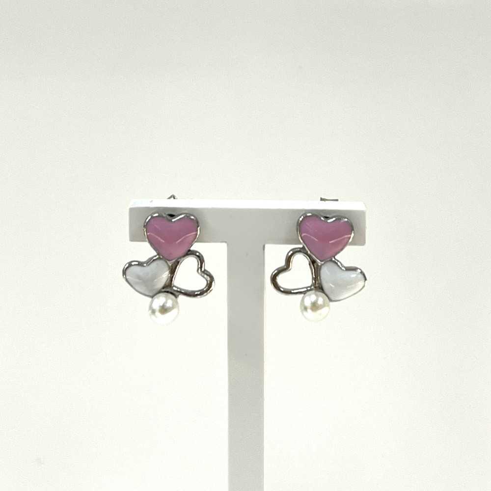 Brincos em Prata 925 Pérolas & Corações