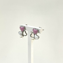 Brincos em Prata 925 Pérolas & Corações