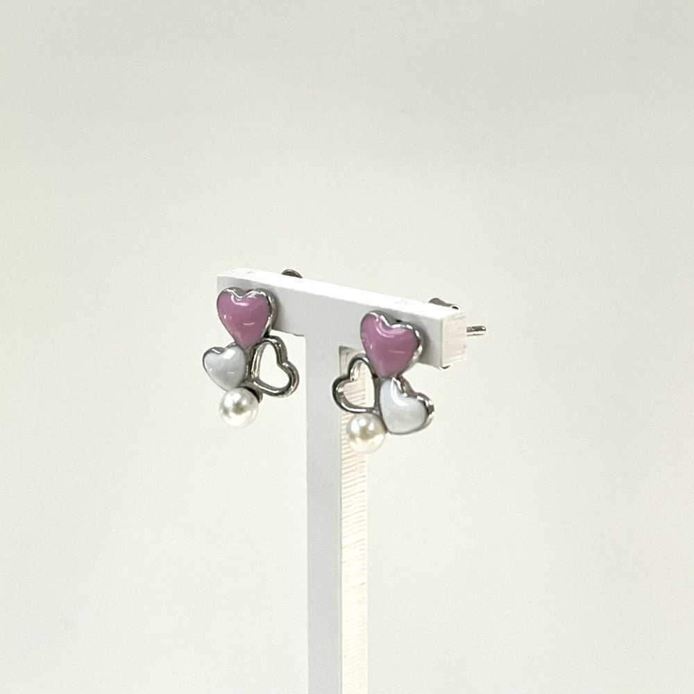 925 Silver Pearls & Hearts Earrings | Sweet Apple
