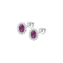 LOTUS SILVER WOMEN'S PINK ZIRCONIA, EARRINGS | Sweet Apple