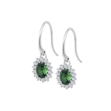 BRINCOS LOTUS SILVER ZIRCÓNIAS VERDES, MULHER