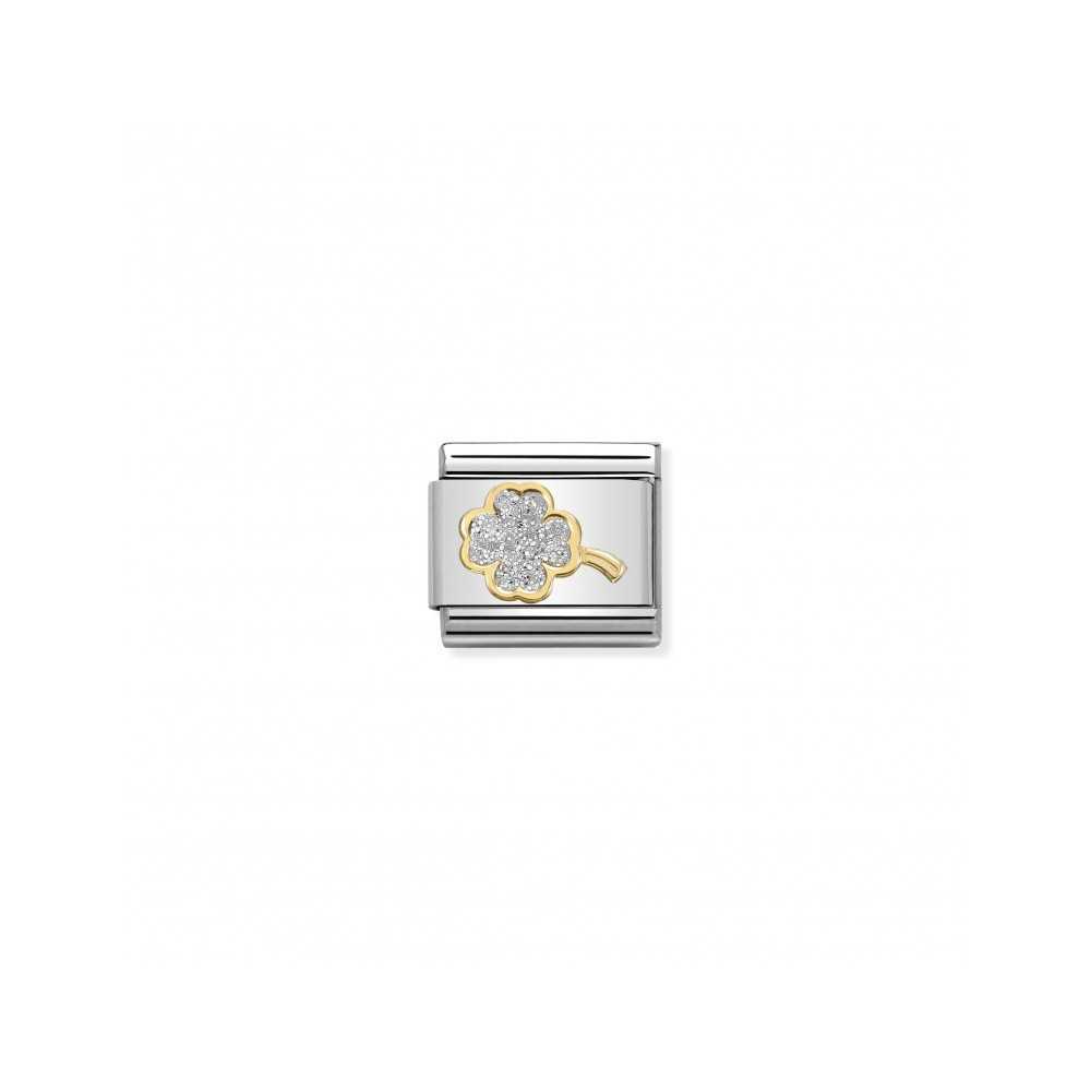 Nomination Composable Classic Glitter Four-Leaf - Contas P/ Pulseiras - Nomination Links - Sweet Apple ® Relojoaria | Joalharia