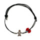 Pulseira Fio Algodão com 1 Menino em Prata 925 - Bracelets - Sweet Apple Silver