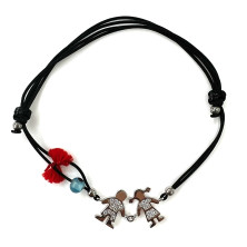 Chain Cotton Bracelet with Menino&Menina 925 Silver | Sweet Apple