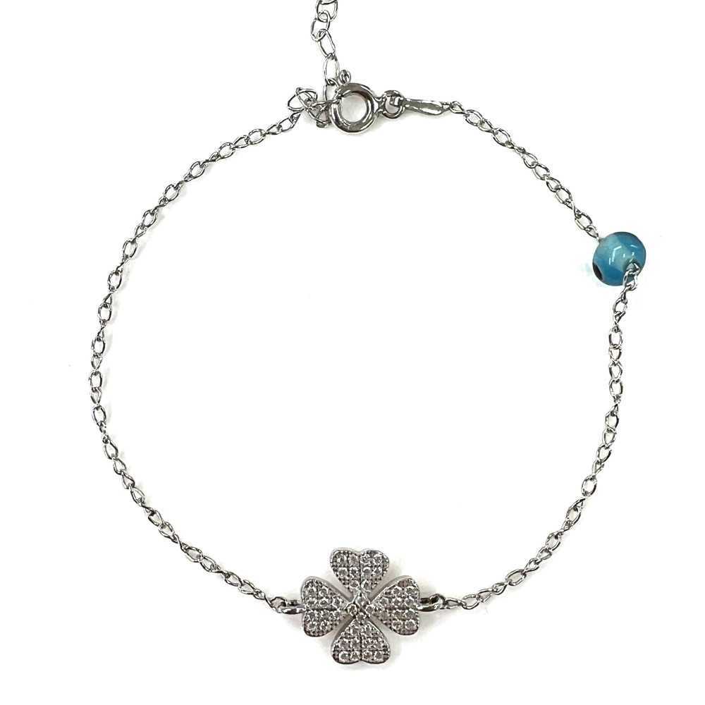 Pulseira com Trevo da Sorte em Prata 925 - Bracelets - Sweet Apple Silver