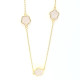 Fio em Prata Dourada 925 com Flores Rosa Claro - Necklaces - Sweet Apple Silver