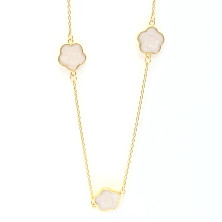 Gold-Plated Silver 925 Chain with Flowers Pink Light | Sweet Apple