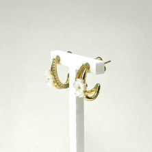 Brincos em Prata Dourada 925 com Flores