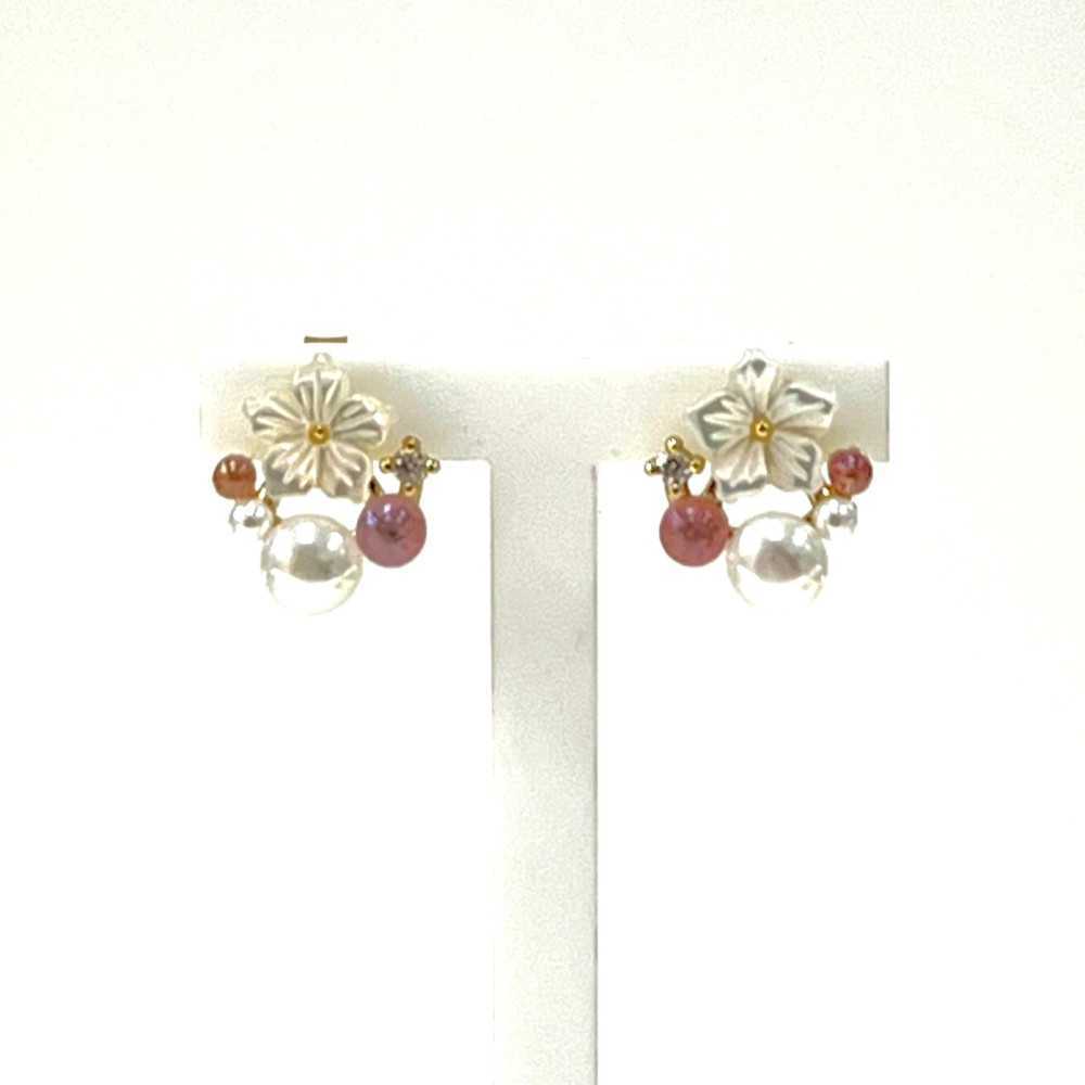 Brincos em Prata Dourada 925 com Zircónias Rosa - Earings - Sweet Apple Silver