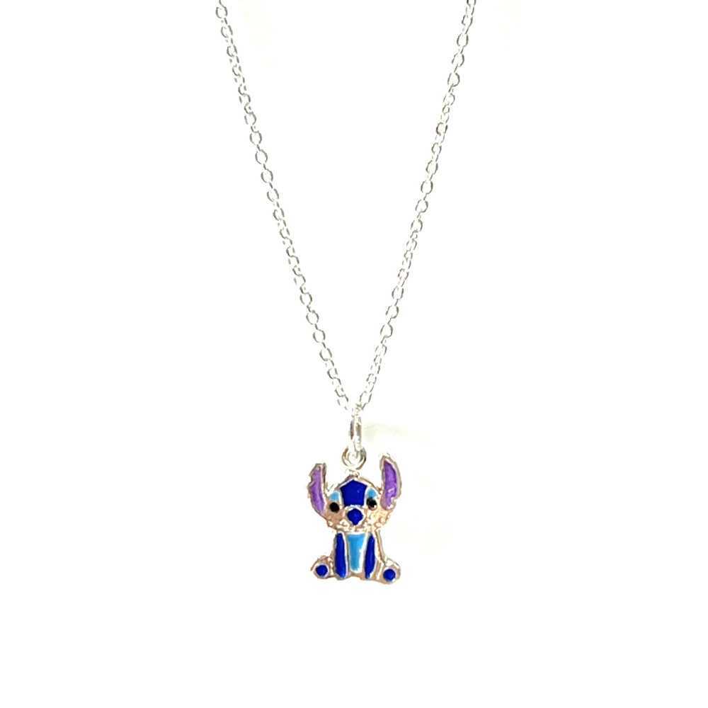 Fio em Prata 925, com Stitch Azul - Necklaces - Sweet Apple Silver