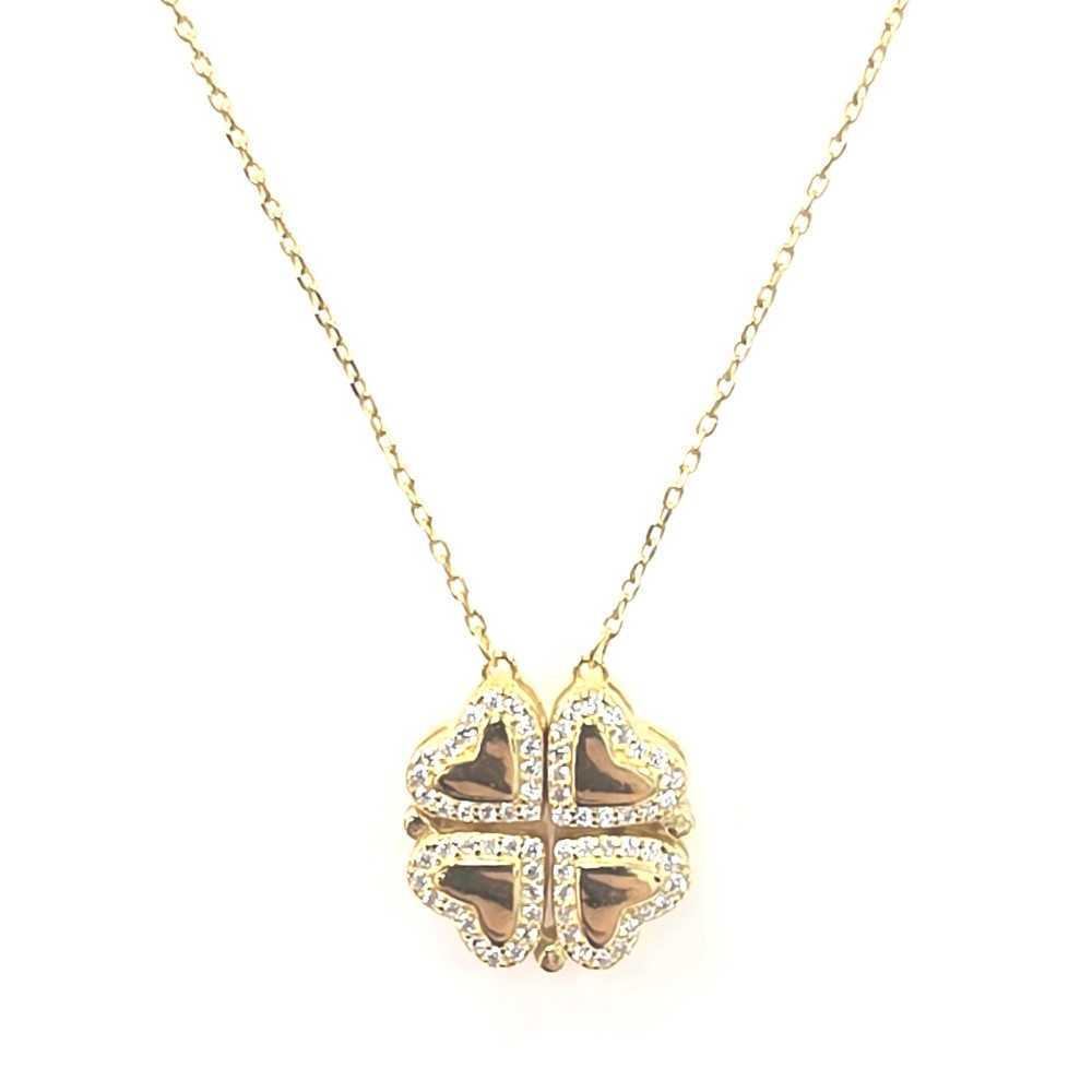 Fio em Prata Dourada 925 com Trevo 🍀 - Necklaces - Sweet Apple Silver