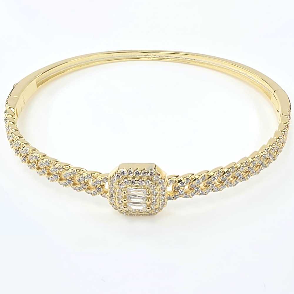 Pulseira em Prata Dourada 925 com Zircónias - Bracelets - Sweet Apple Silver